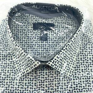 Alfatech by Alfani Regular Fit Long Sleeve Button Down - Navy/Green/White - XXL